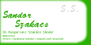 sandor szakacs business card